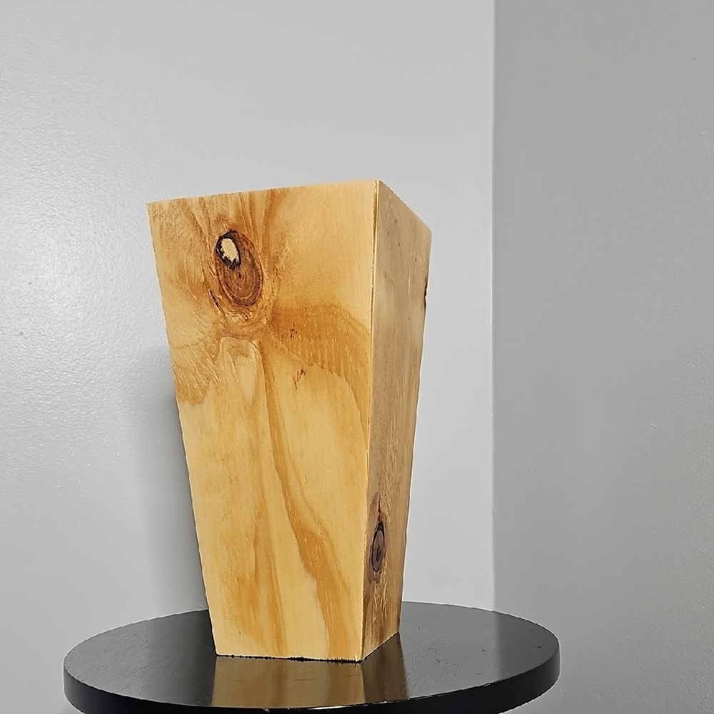 Natural Wood Accent Vase
